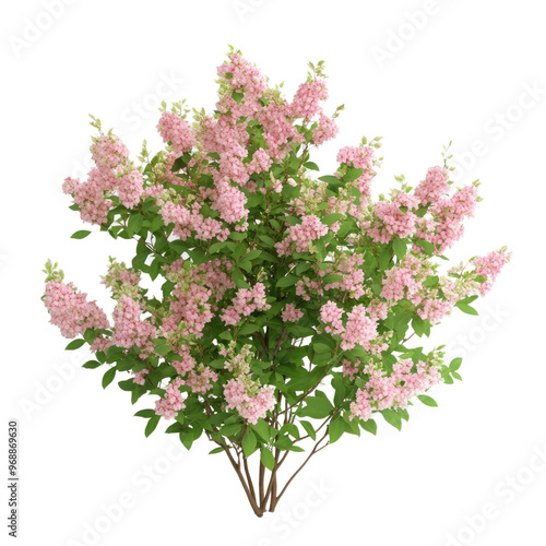 Spiraea douglasii bush isolated on transparent background