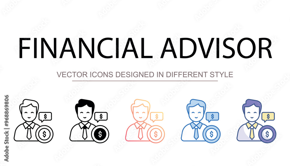Financial Advisor icon design with white background stock illustration Financial Advisor icon design with white background stock illustration