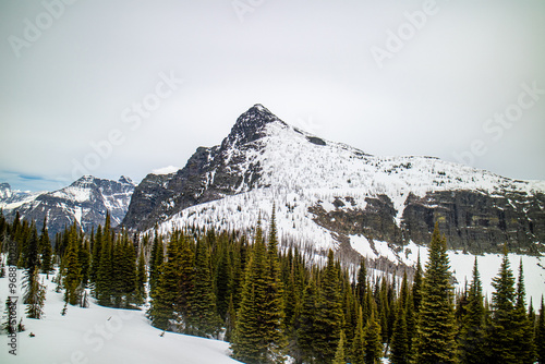 Mount Brown fire lookout and Mountain Goat, Trail start at Lake mcdonald lodge, Glacier national park, Montana, USA photo