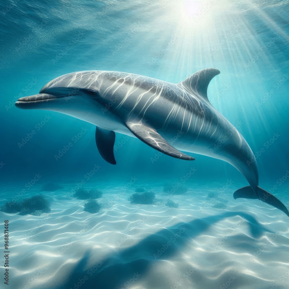Fototapeta premium Gentle Glide in Blue Waters