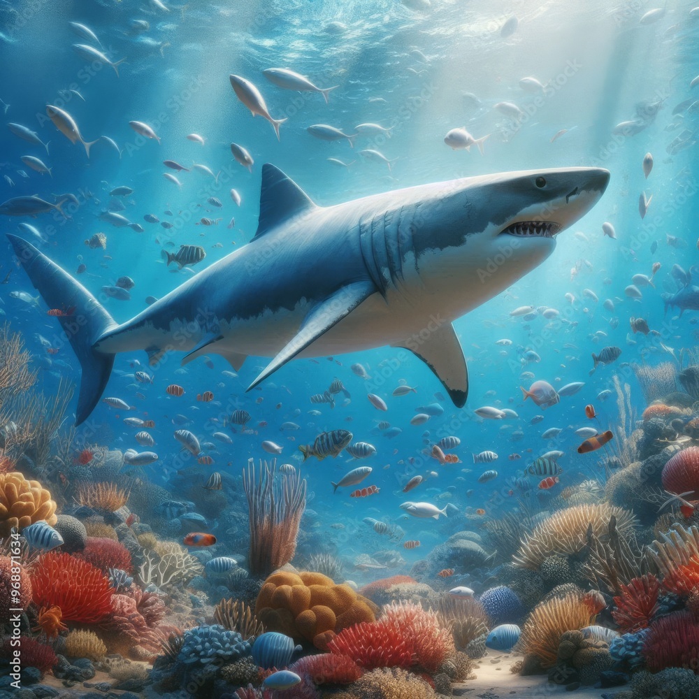 Fototapeta premium Shark’s Silent Domain