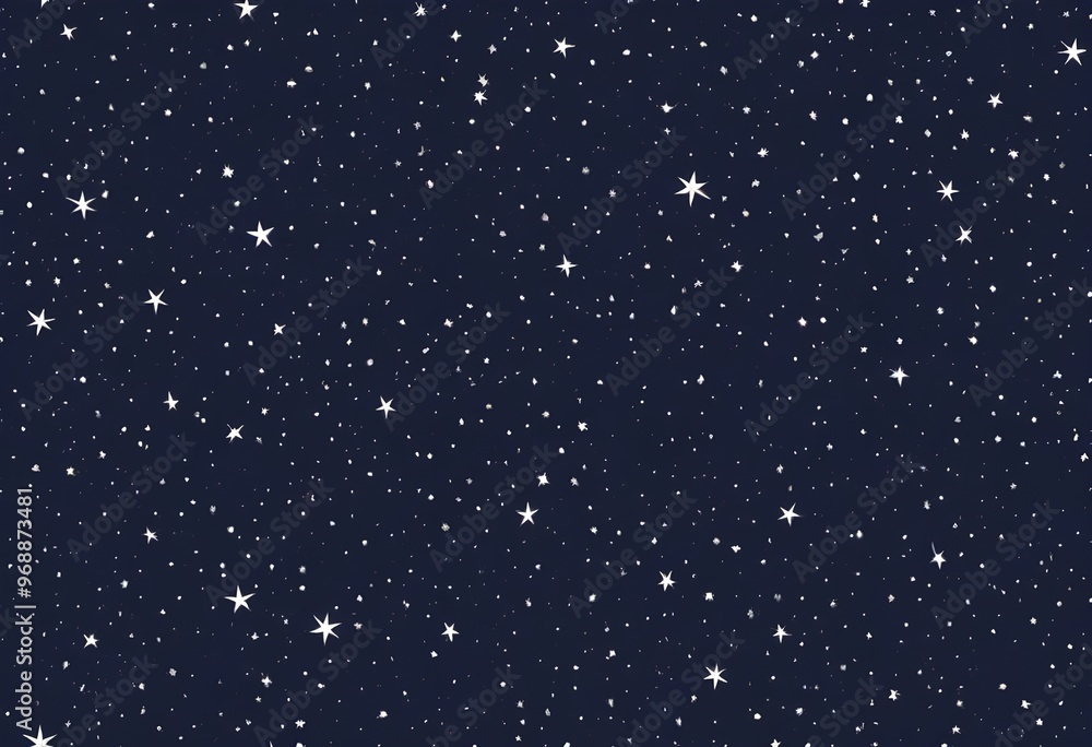 Naklejka premium A clear night sky filled with shimmering stars over a dark blue atmospheric backdrop