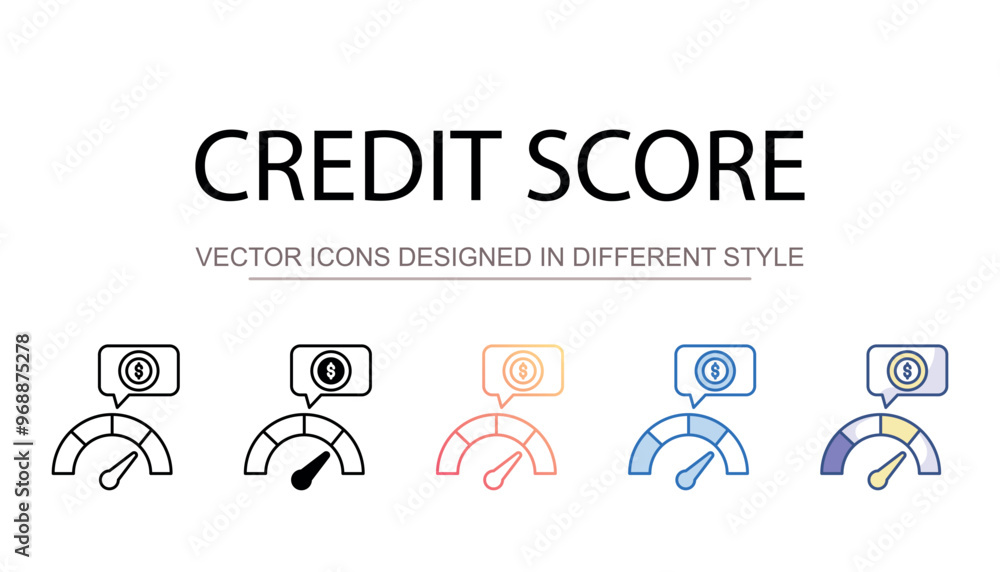 Credit Score icon design with white background stock illustration Credit Score icon design with white background stock illustration