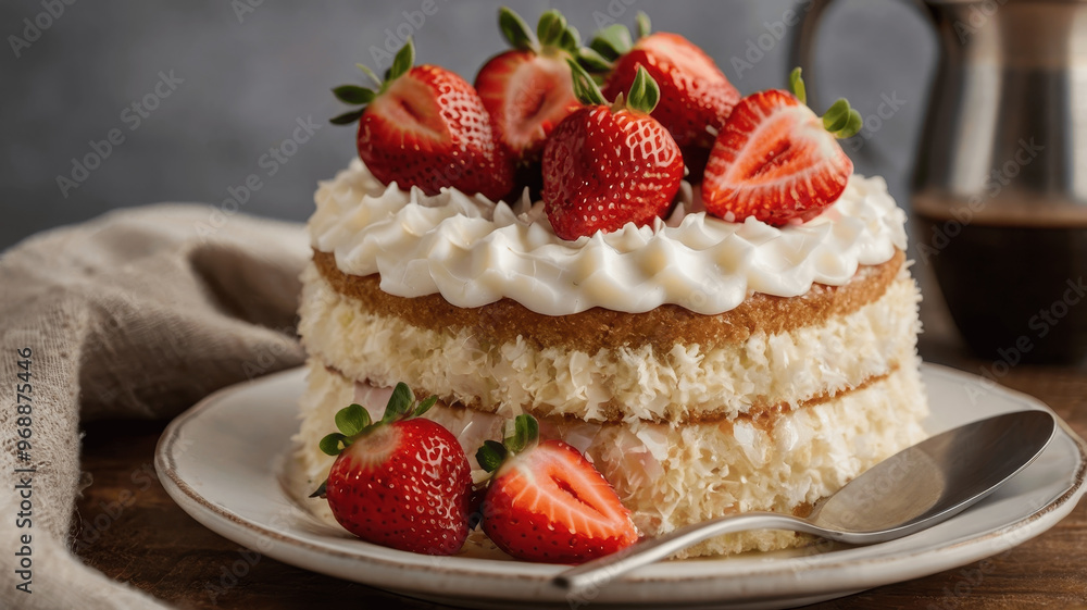 cake with strawberries cake with strawberries