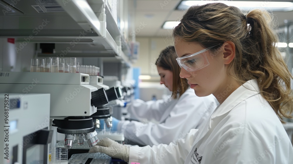 Scientists in a High-Tech Lab Conducting Research with Precision and Passion in Molecular Biology. Scientists in a High-Tech Lab Conducting Research with Precision and Passion in Molecular Biology.