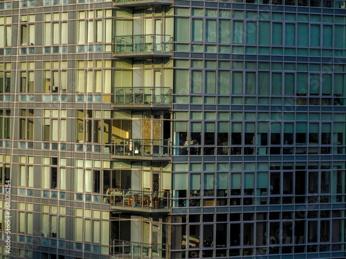 midtown new york manhattan skyscrapers building aerial view at sunset