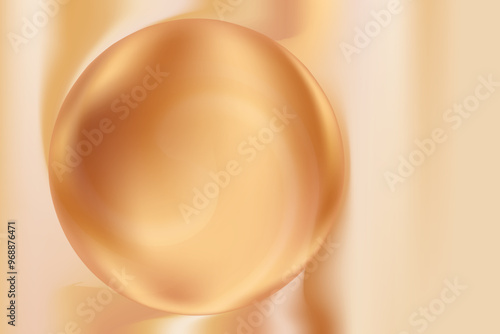 Aesthetic coffee color wallpaper with glowing sphere. Abstract brown, beige gradient with smooth texture, background copy space. Vintage backdrop for presentation product display