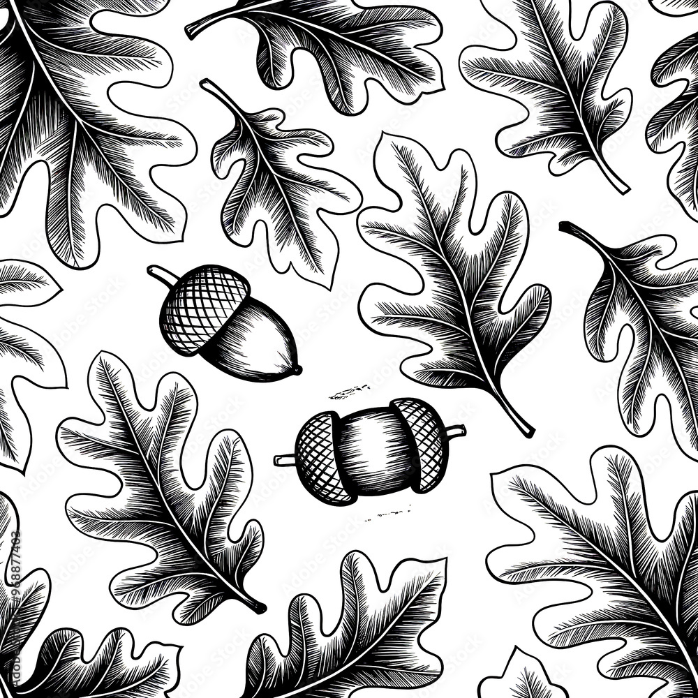acorns and oak leaves acorns and oak leaves