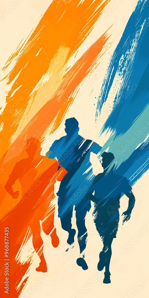 Fototapeta premium Abstract Runners - Dynamic Sports Art