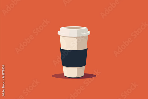 A cute, minimalist coffee cup with steam rising, complete with a friendly face to brighten your morning routine