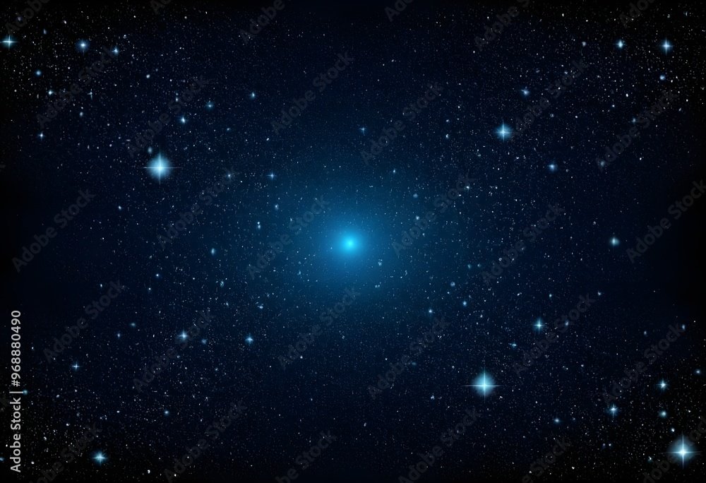 Obraz premium A clear night sky filled with shimmering stars over a dark blue atmospheric backdrop