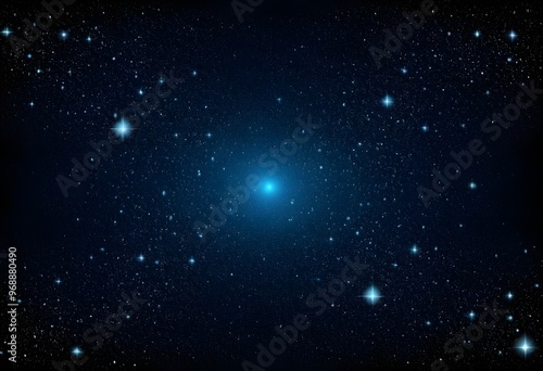 Wallpaper Mural A clear night sky filled with shimmering stars over a dark blue atmospheric backdrop Torontodigital.ca