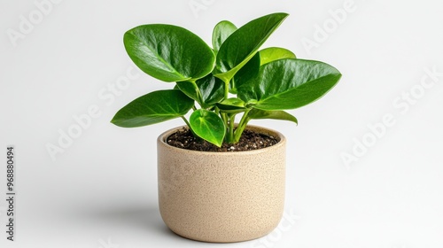 A vibrant green plant in a simple, elegant pot, perfect for home decor and adding a touch of nature to any space.