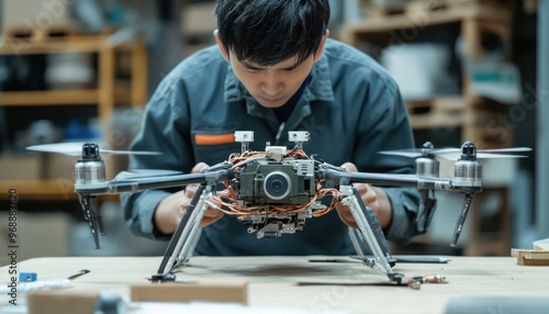 Wallpaper Mural Electronics engineer working on a drone prototype in his workshop Torontodigital.ca