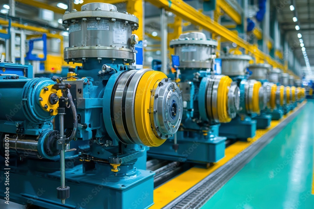Industrial Machinery in a Factory Setting Industrial Machinery in a Factory Setting