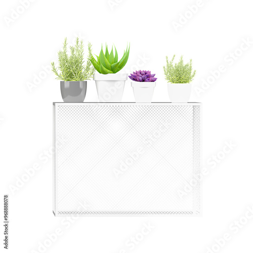 Billede på lærred sliding door cabinet with optional planter box on transparent Canvas