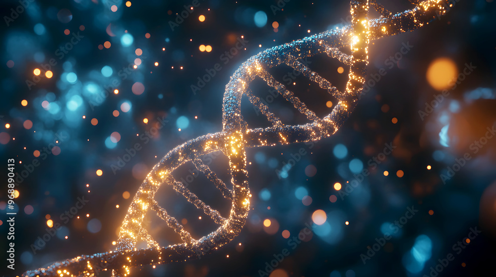 3D DNA helix, with the precise chromosome sequences projected in the air, symbolizing cutting-edge research in genome analysis 3D DNA helix, with the precise chromosome sequences projected in the air, symbolizing cutting-edge research in genome analysis