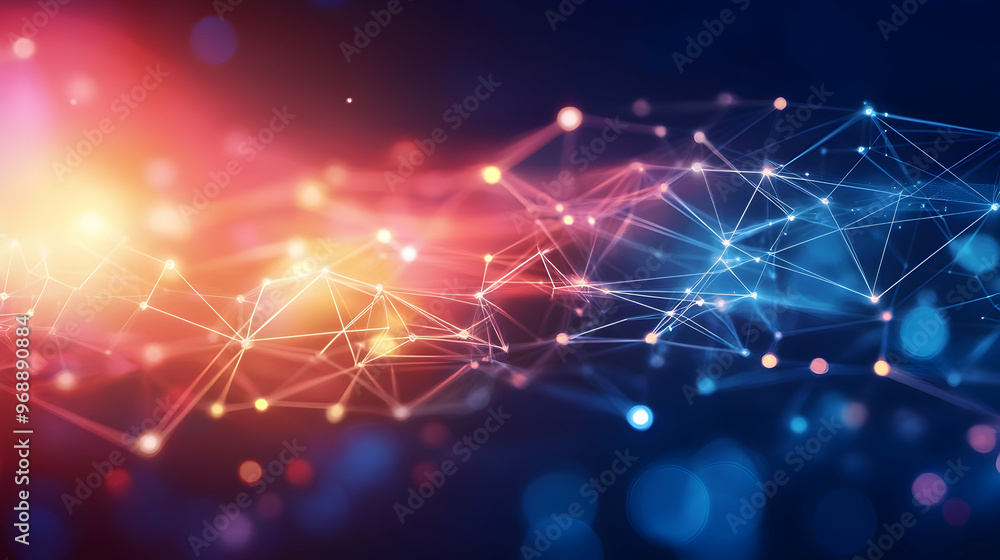 Network technology background with connected dots and data science Network technology background with connected dots and data science