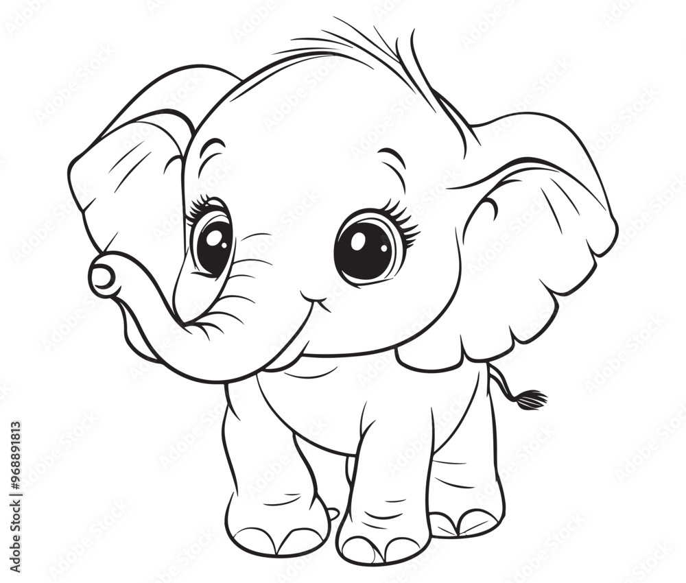 Elephant cartoon page cute animals vector illustration Elephant cartoon page cute animals vector illustration