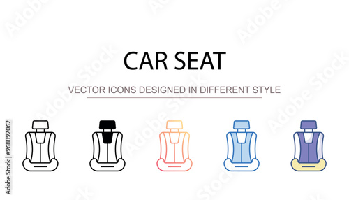 Car seat icon design with white background stock illustration