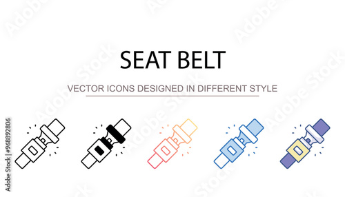 Seat belt icon design with white background stock illustration