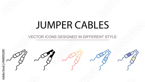 Jumper cables icon design with white background stock illustration