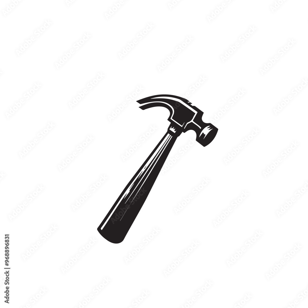 Hammer silhouette. Hammer logo, icon vector design black and white. Hammer silhouette. Hammer logo, icon vector design black and white.