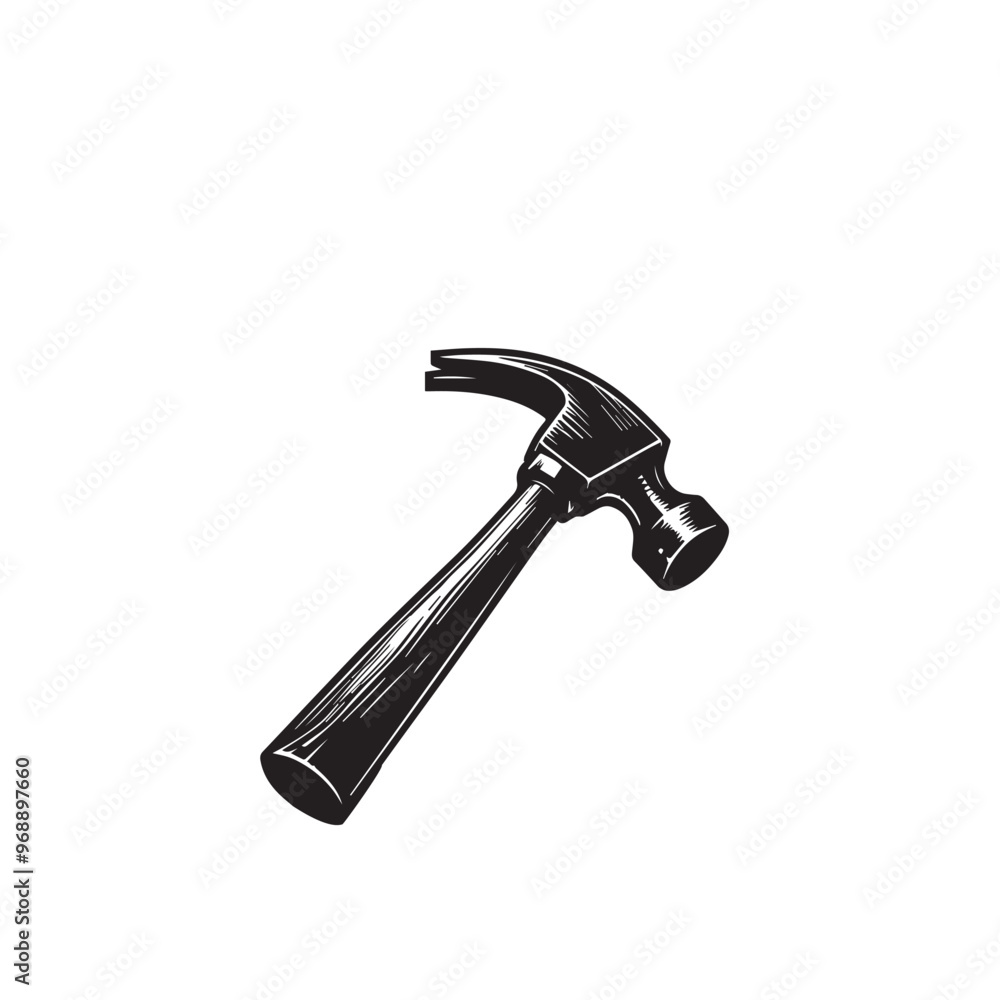 Hammer silhouette. Hammer logo, icon vector design black and white. Hammer silhouette. Hammer logo, icon vector design black and white.