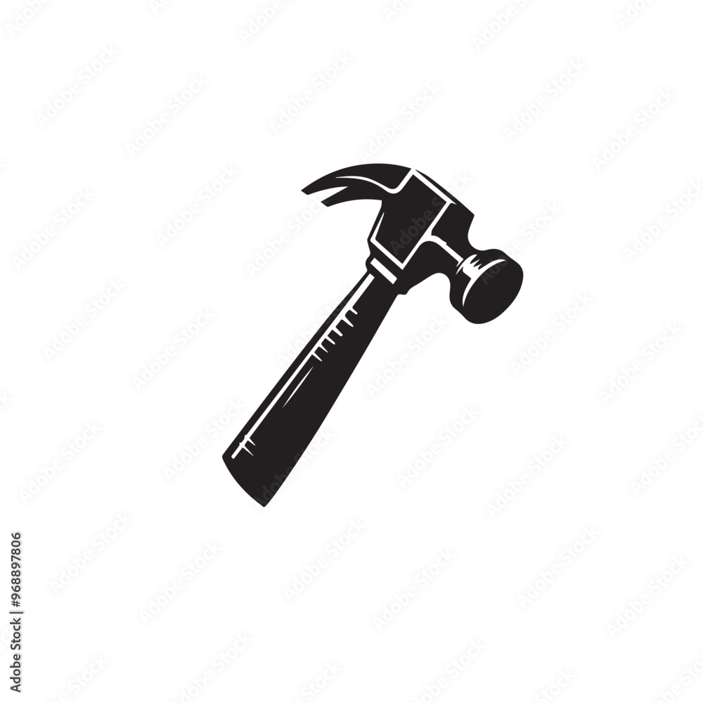 Hammer silhouette. Hammer logo, icon vector design black and white. Hammer silhouette. Hammer logo, icon vector design black and white.