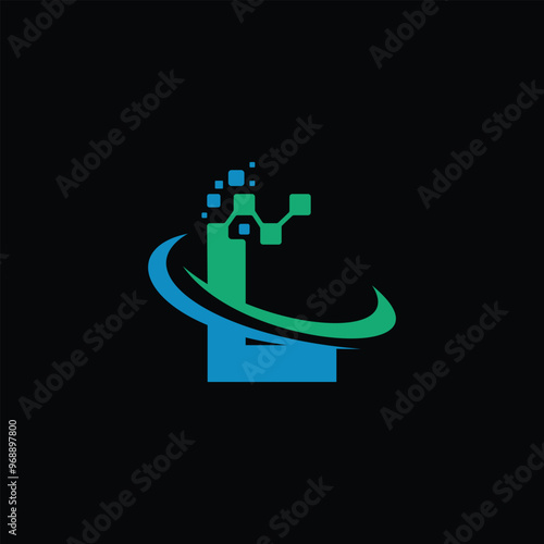 Wallpaper Mural  Letter L tech logo, L technology logo design vector template Torontodigital.ca