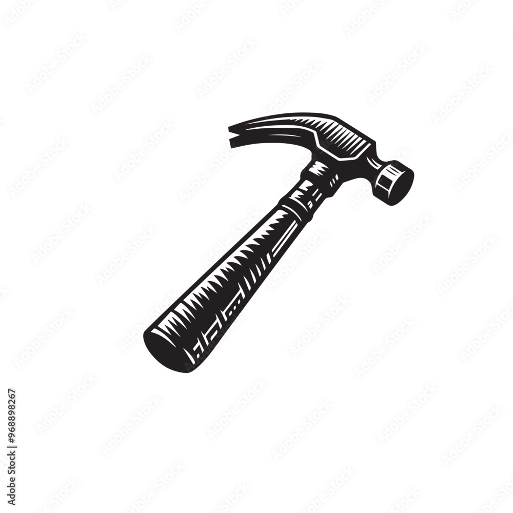 Hammer silhouette. Hammer logo, icon vector design black and white. Hammer silhouette. Hammer logo, icon vector design black and white.
