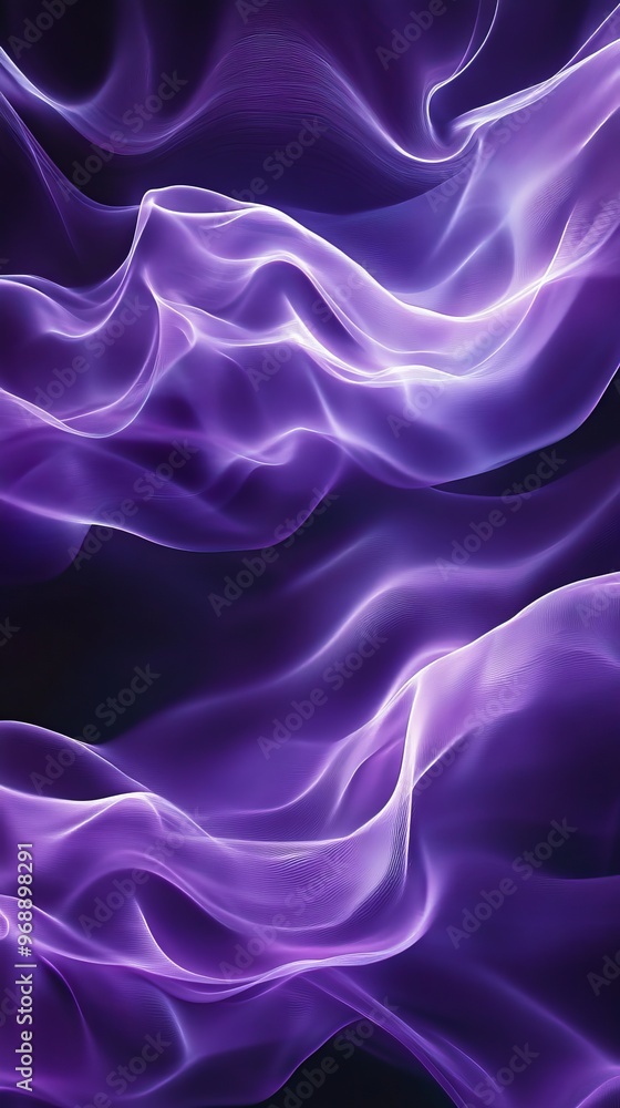 Obraz premium Abstract purple silk waves on dark background