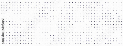 Pattern of Fading Squares: Subtle Halftone Grid. Minimalistic Vector Design with Small Black Points Fading on White Background for Print and Web.