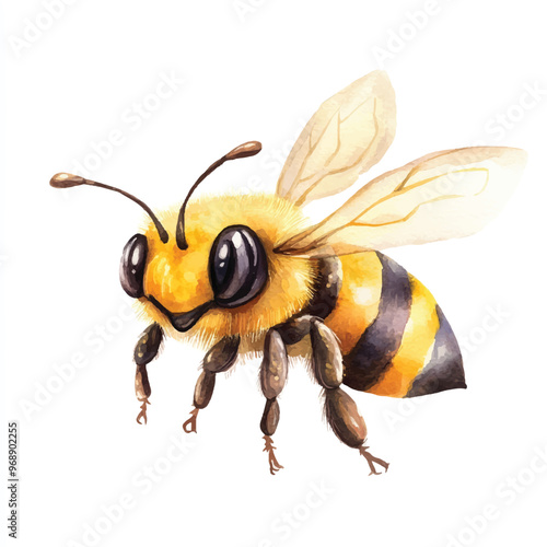 bee watercolor clipart illustration isolated