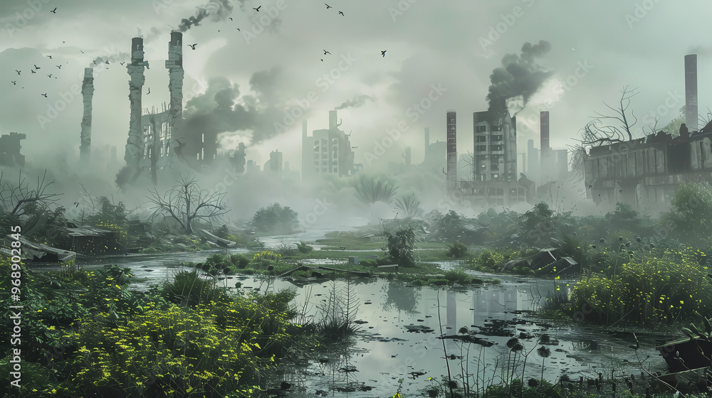 Obraz premium Acid Rain Destruction