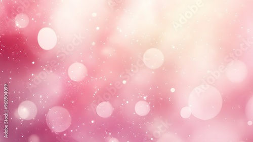 A soft, dreamy background featuring pink and white bokeh lights, creating a glowing, ethereal atmosphere. The sparkling light orbs add a sense of romance and magic.