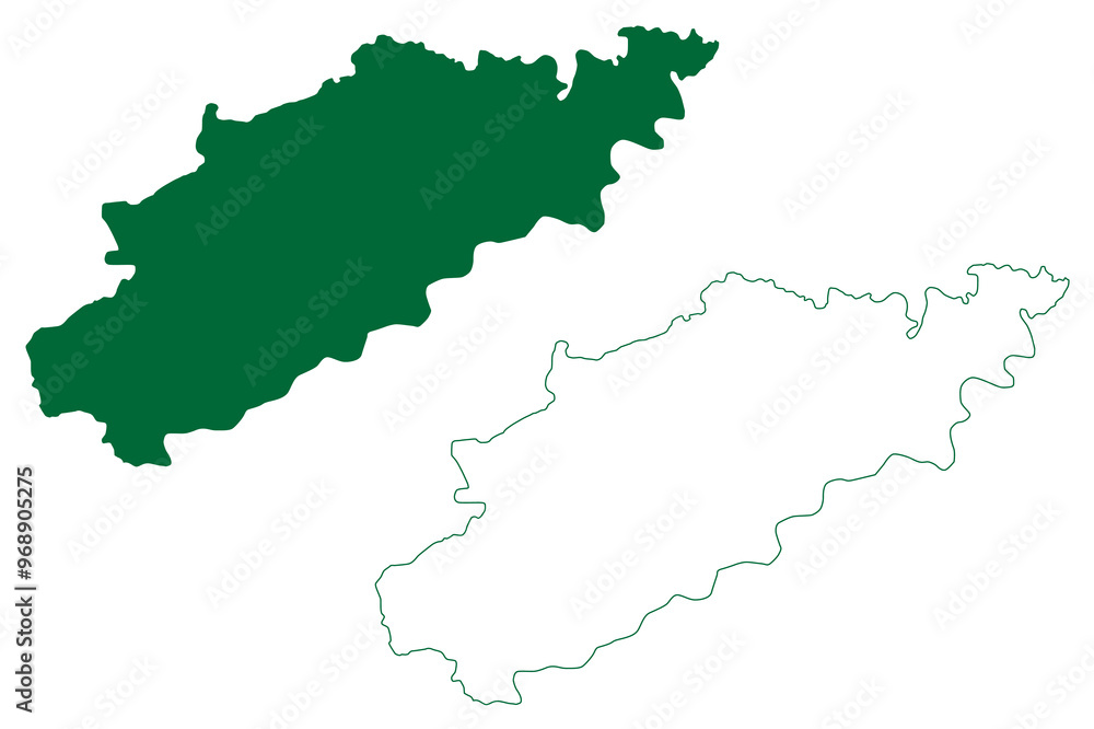Dholpur district (Rajasthan State, Republic of India) map vector illustration, scribble sketch Dholpur map Dholpur district (Rajasthan State, Republic of India) map vector illustration, scribble sketch Dholpur map