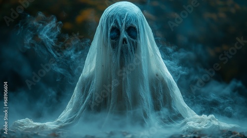 spirit resurrection, the dead will rise again in the night. Horror concept. 3D rendering.