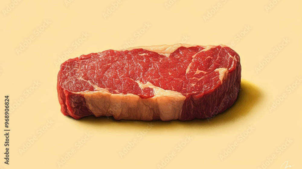 A digital art depiction of steak, featuring clean lines and vibrant, realistic colors. A digital art depiction of steak, featuring clean lines and vibrant, realistic colors.