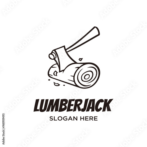 Vintage hand-drawn lumberjack logo, classic and rustic, very elegant for a company.