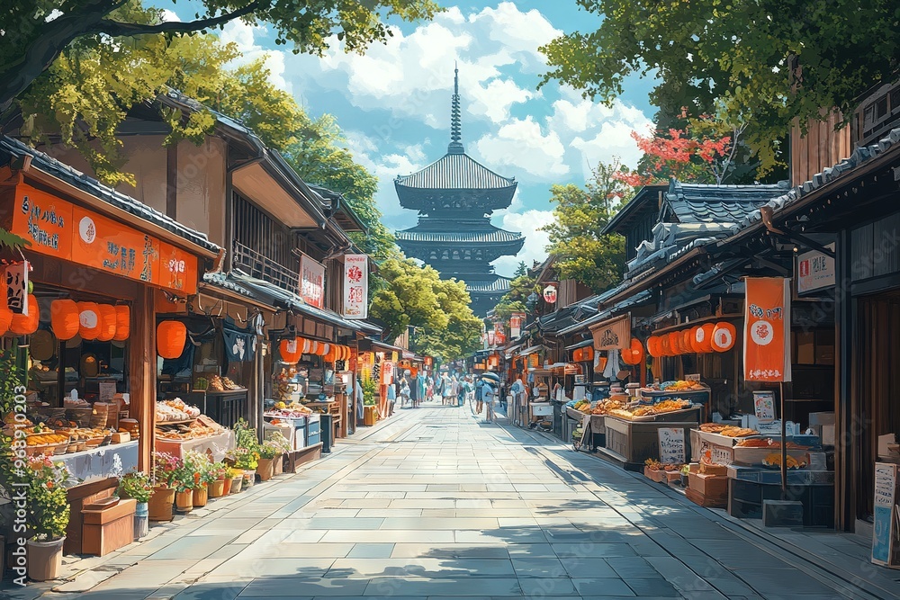 Fototapeta premium japanese scenery background