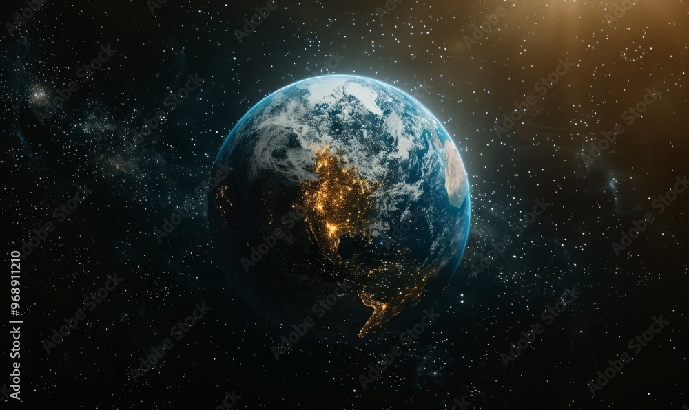 Obraz premium Planet earth globe shot on space background