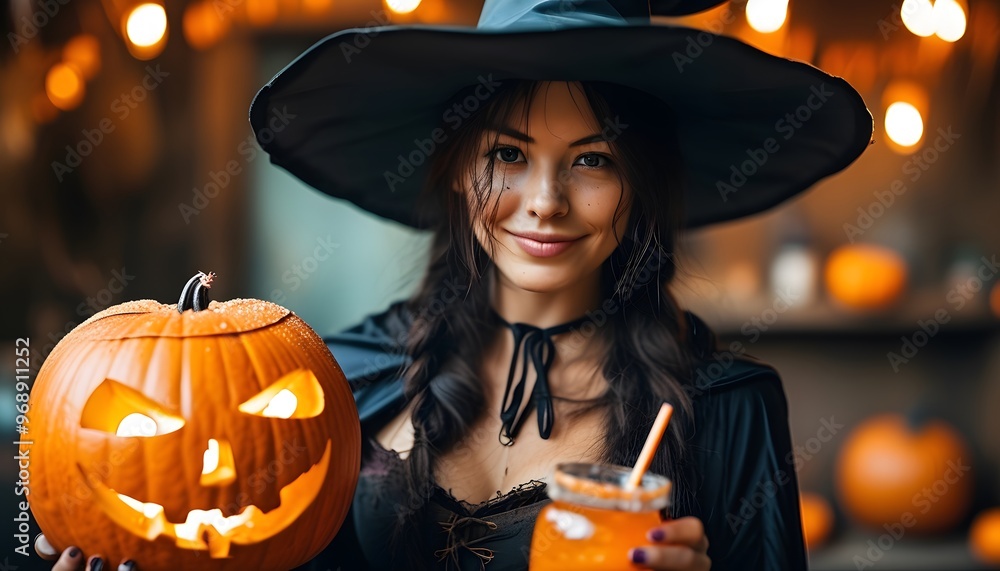 halloween witch with pumpkin halloween witch with pumpkin