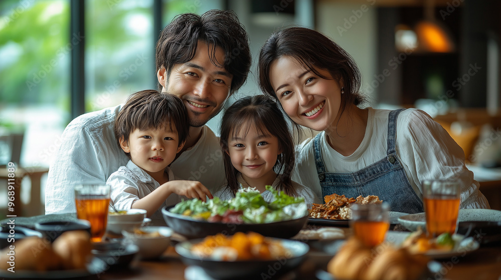 食事をする家族 食事をする家族