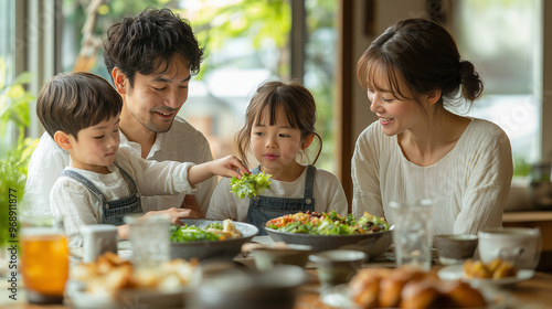 食事をする家族