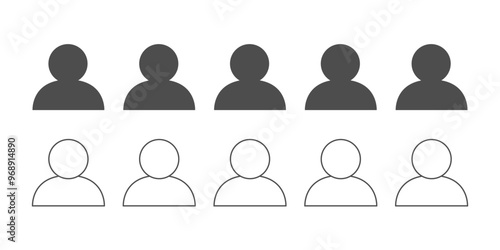 A Varied Collection of People Icons Tailored for Contemporary Artistic Design Needs