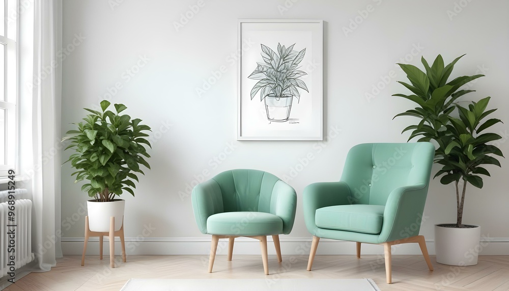 Photo modern style interior room 3d illustration Interior frame living room with colorful white sofa Photo modern style interior room 3d illustration Interior frame living room with colorful white sofa