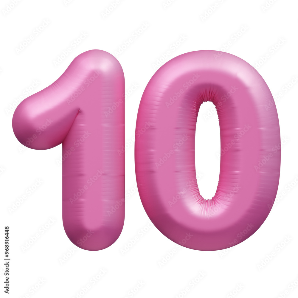 Pink Ballon Number 3D Illustration Pink Ballon Number 3D Illustration