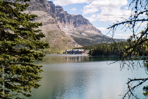 trail to Grinnell lake at Glacier national park, Montana, USA photo