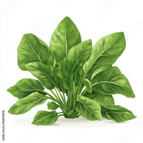 Fresh and vibrant spinach leaves displayed in a beautiful arrangement, showcasing its rich green color and healthy appeal.